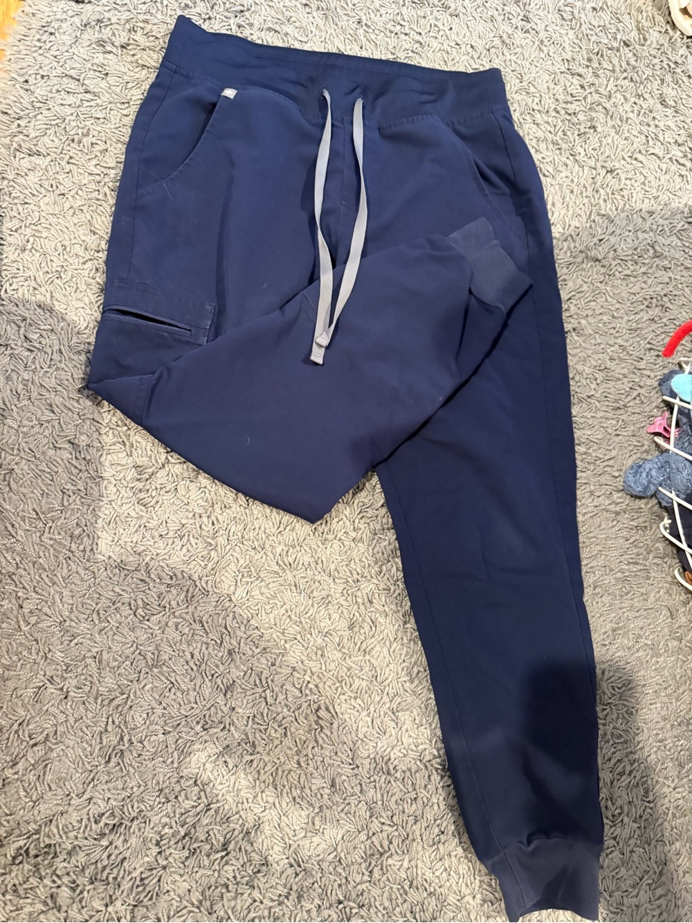 Figs Navy Women's Jogger Pants with Gray Drawstring